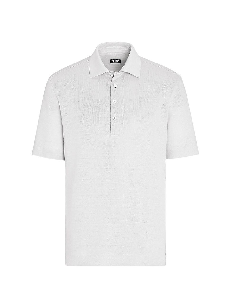 Mens Linen Polo Shirt Product Image