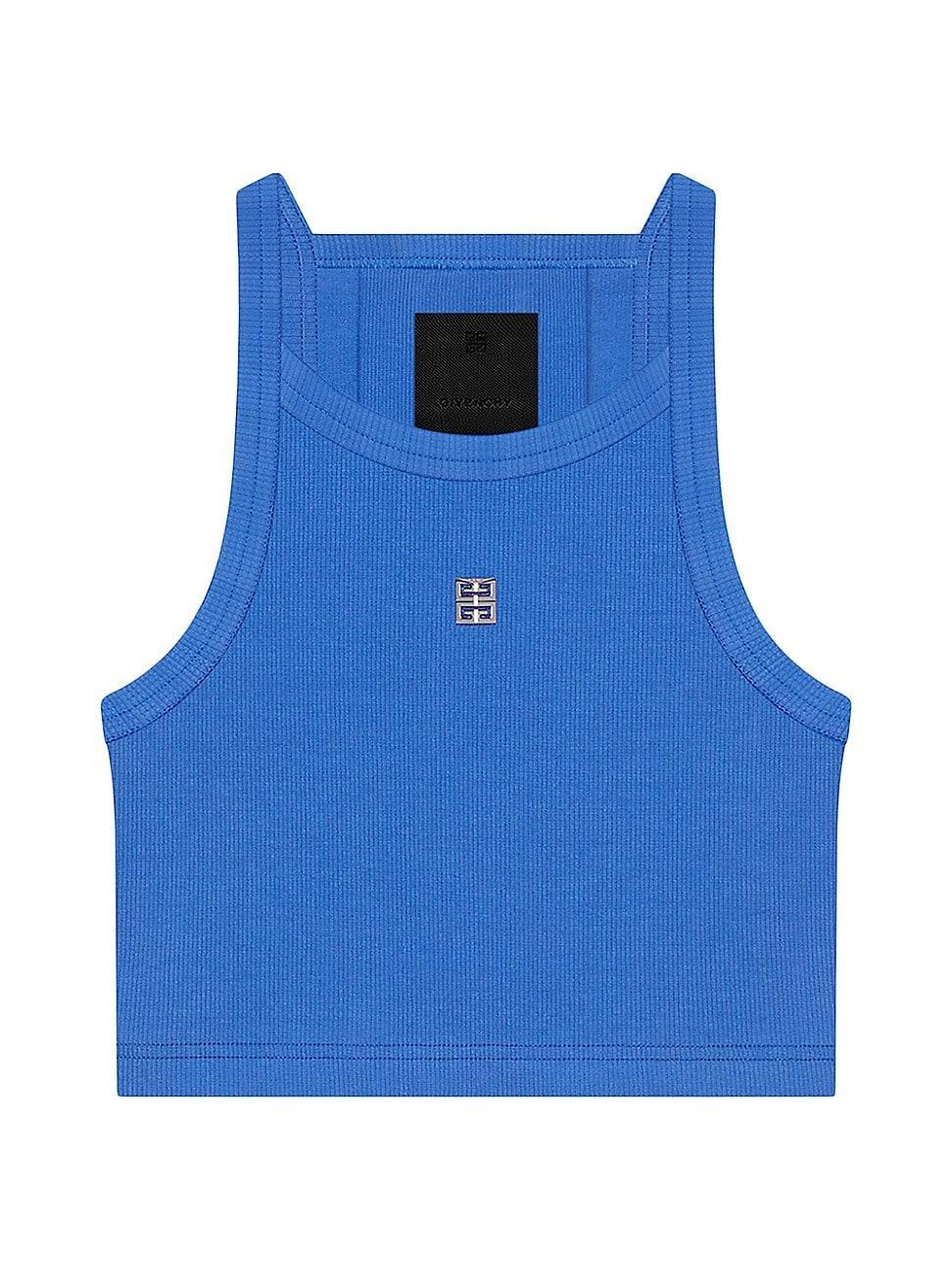 Womens Cropped Tank Top in Cotton with 4G Detail Product Image