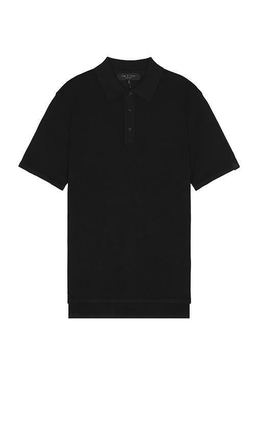 Rag & Bone Harvey Knit Polo in Black. - size S (also in M, L, XL) Product Image