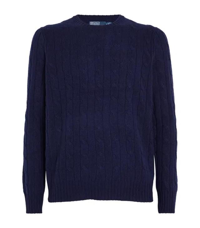 POLO RALPH LAUREN Cashmere Cable-knit Sweater In Blue Product Image