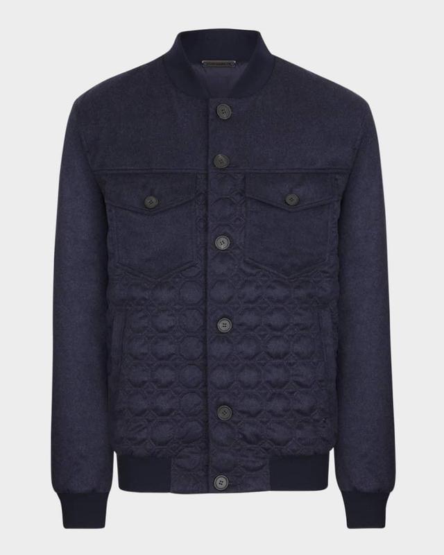 Men's Quilted Cashmere Blouson Jacket Product Image