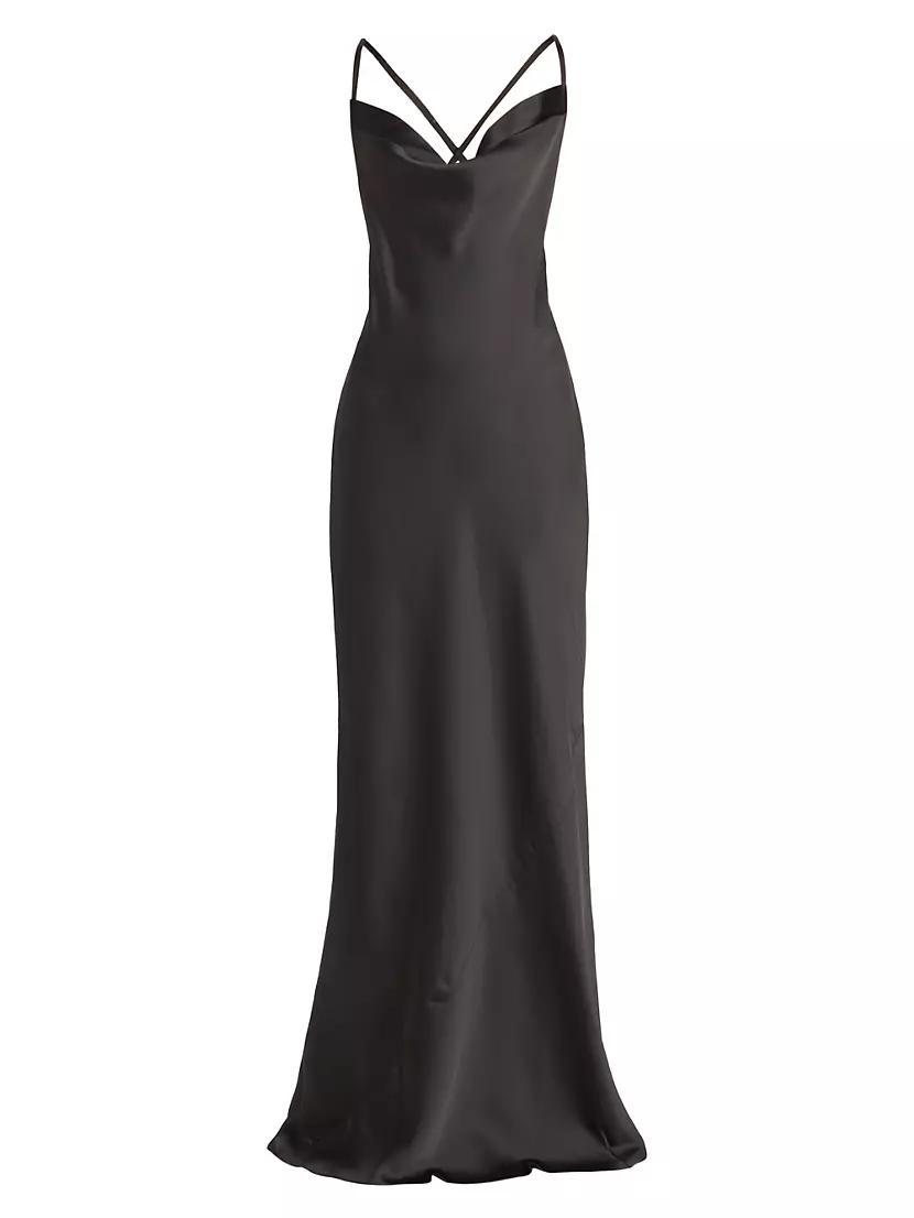 Draped Crepe-Back Satin Bias Gown product image