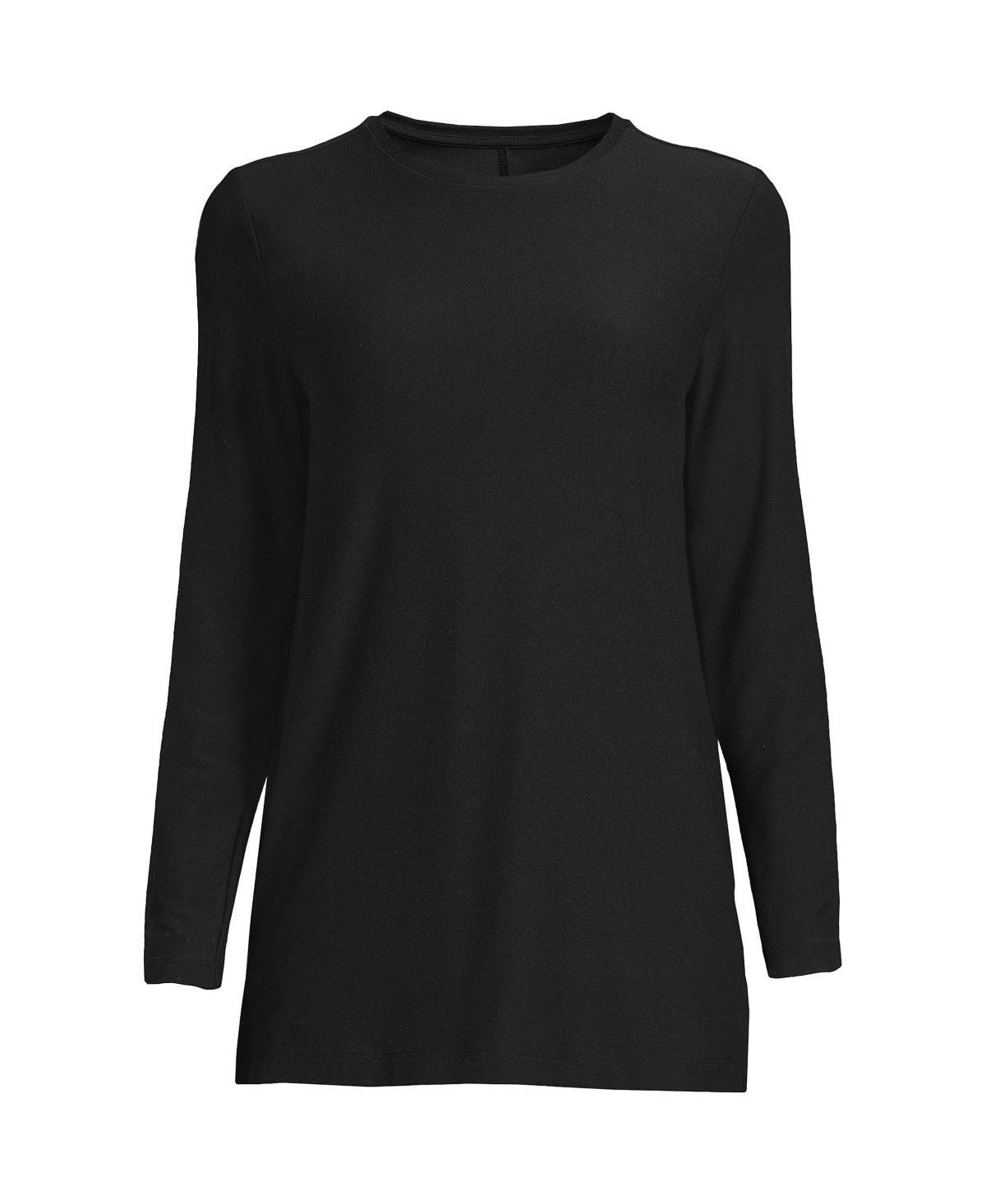 Lands' End Women's Long Sleeve Performance Crew Neck Tunic - Medium - Black Product Image