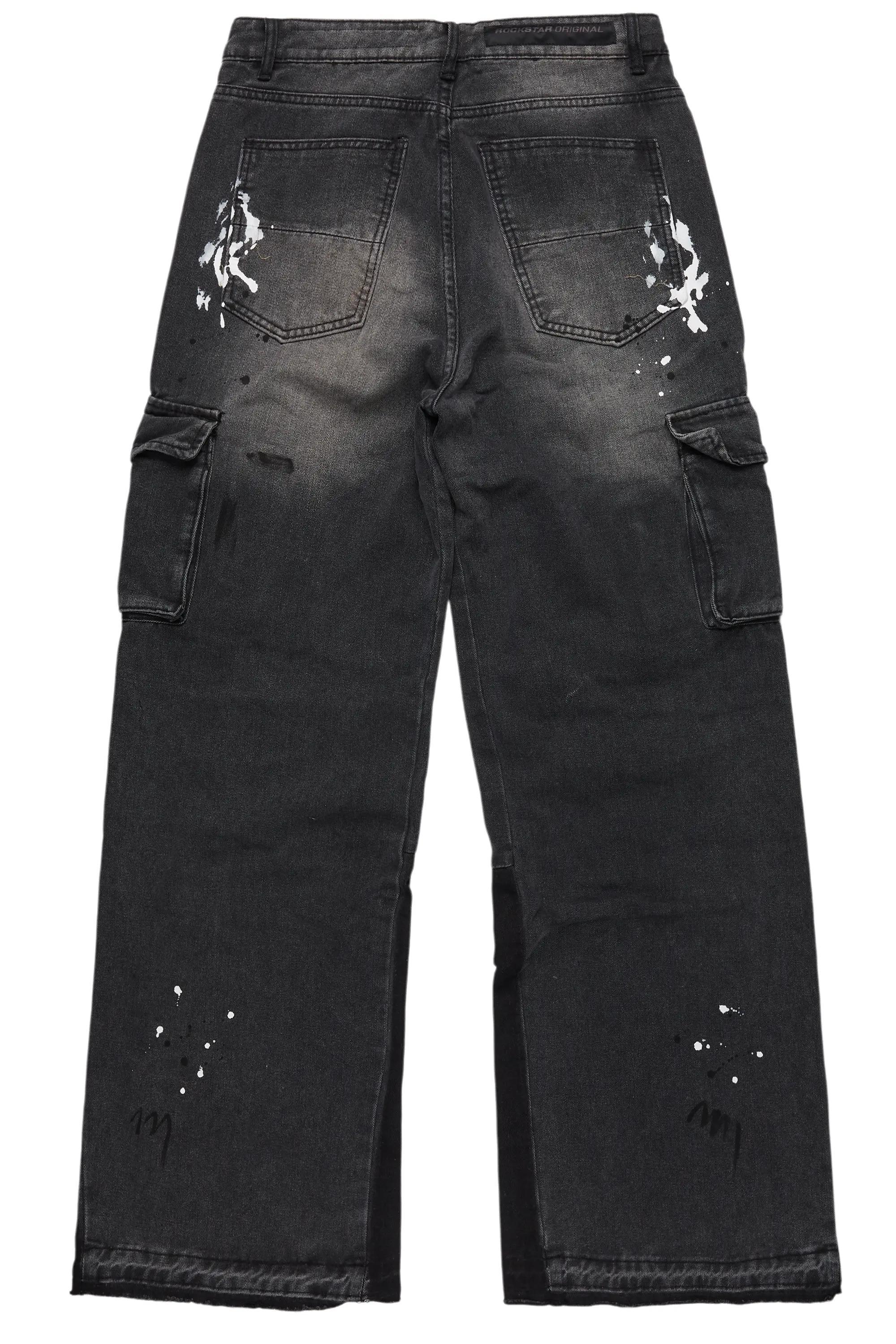 Dubaku Dark Grey Baggy Fit Jean Male Product Image