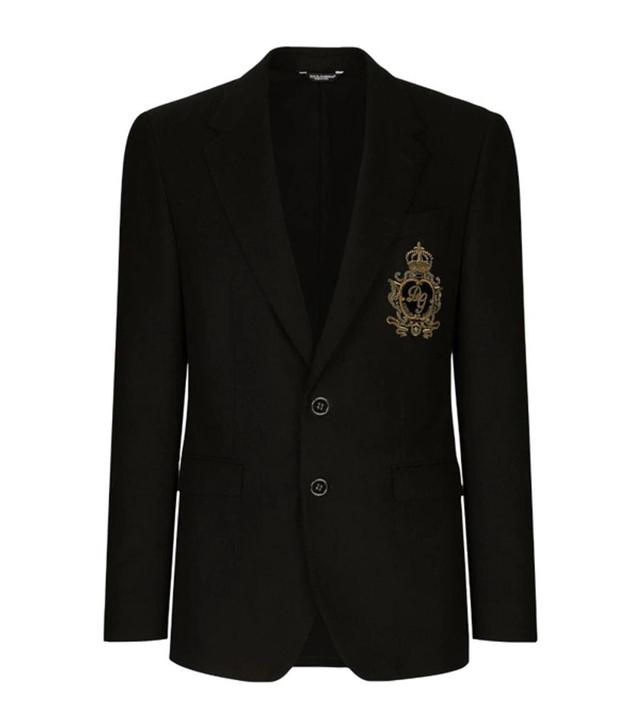 Single-breasted Wool And Cashmere Jacket With Dg Patch In Black Product Image