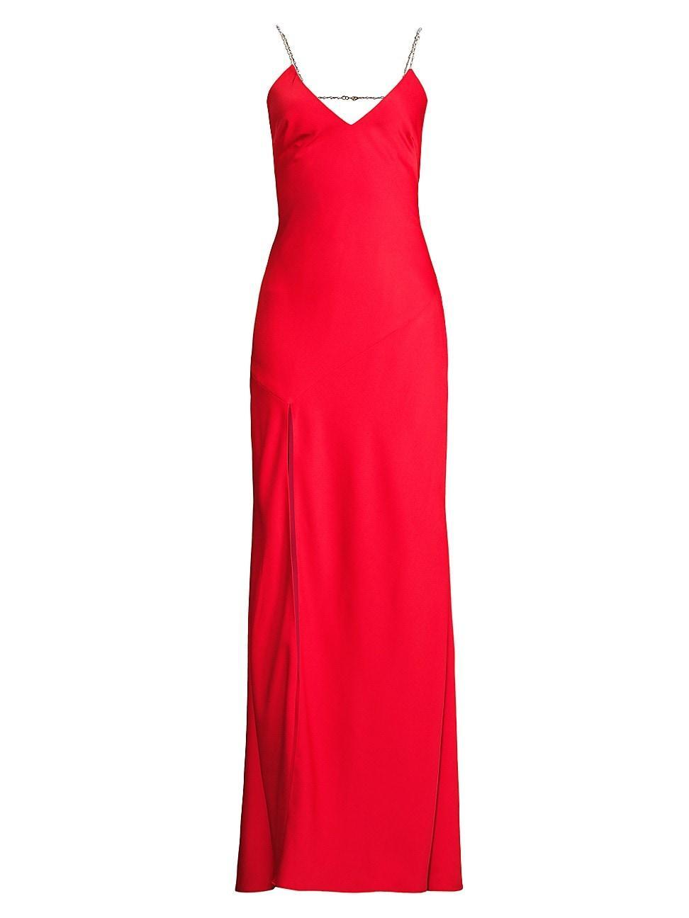 Womens Embellished Crepe-Backed Satin Gown Product Image