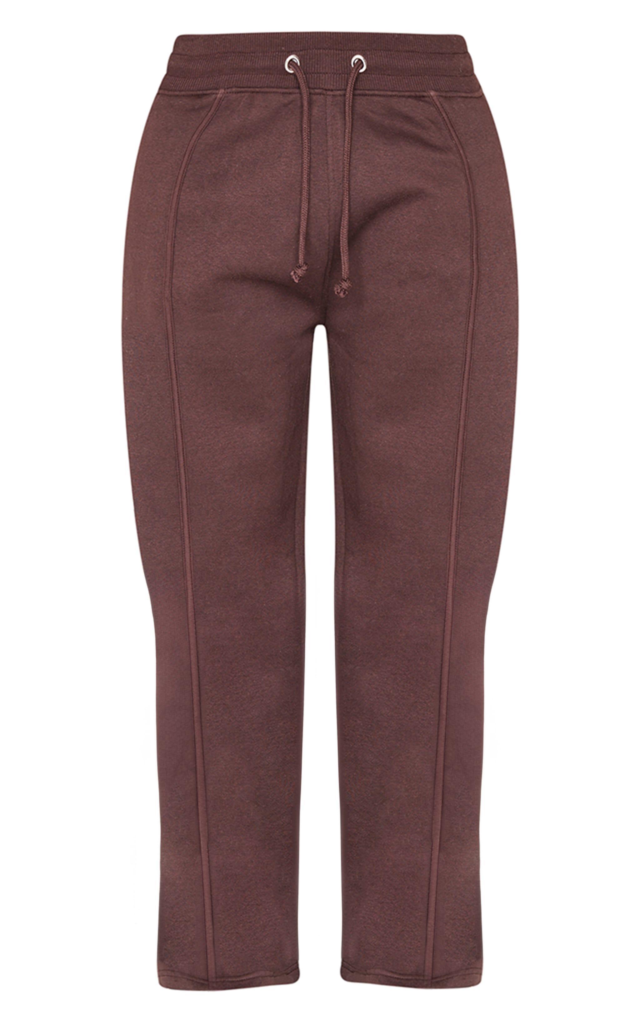 Shape Chocolate Binded High Waist Wide Leg Sweatpants Product Image