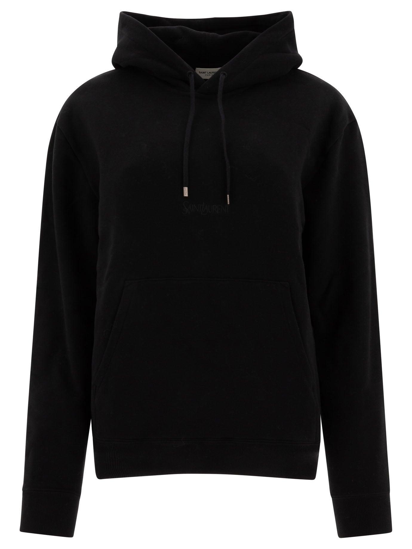 SAINT LAURENT Logo Hoodie In Black Product Image