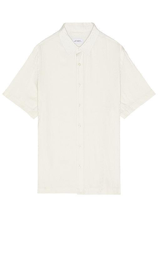 SATURDAYS NYC Bruce Leopard Shirt Cream. (also in S, XL/1X). Product Image