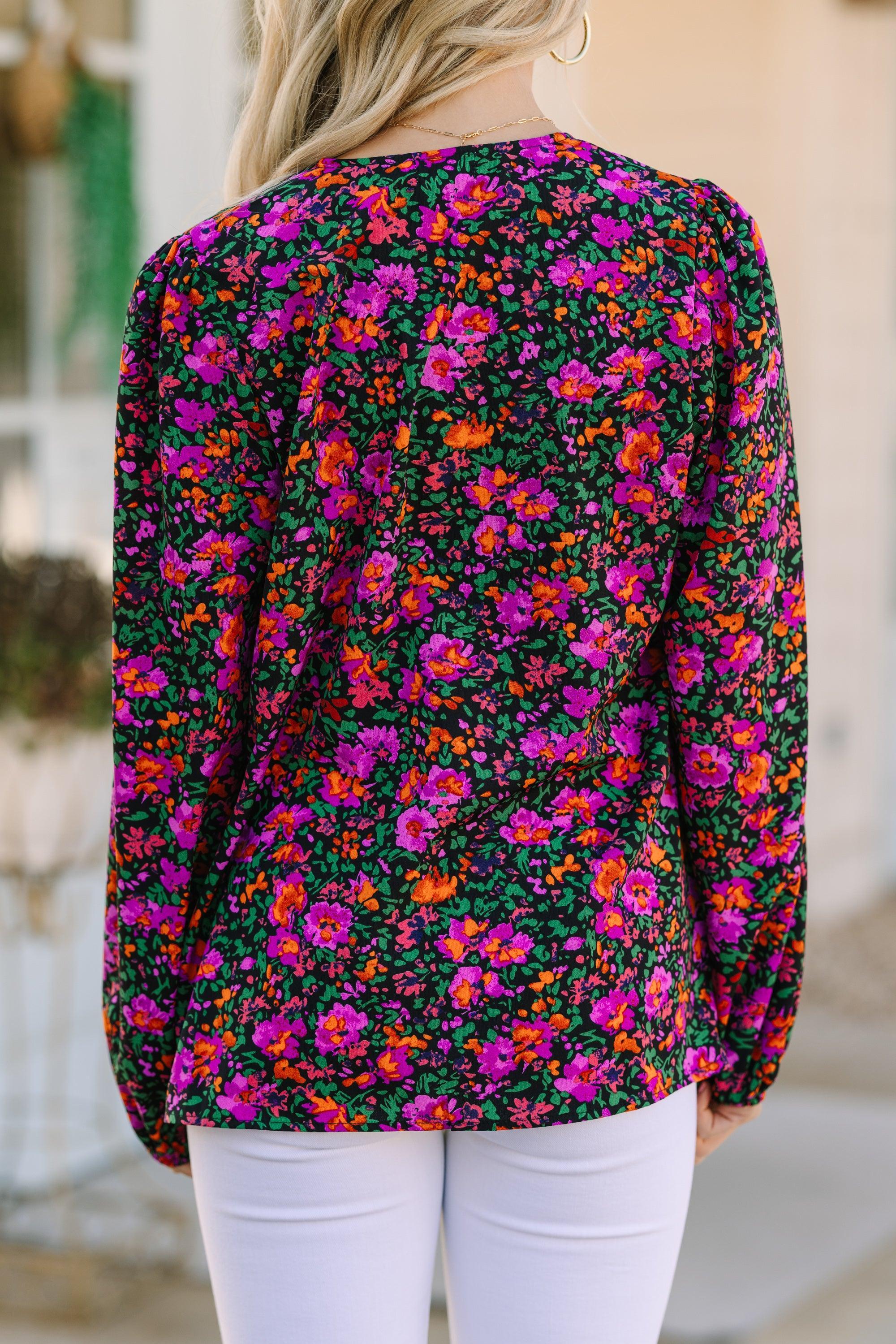 Falling For You Black Floral Blouse Female Product Image