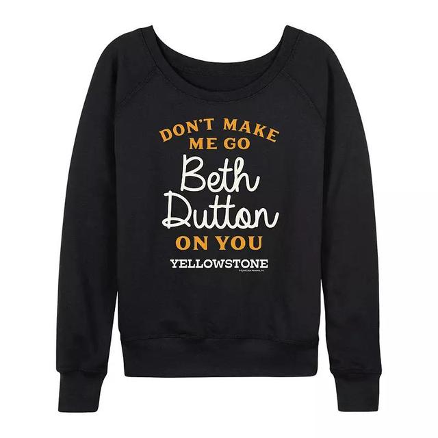 Womens Yellowstone Dont Make Me Go Lightweight French Terry Sweatshirt Heather Grey Product Image