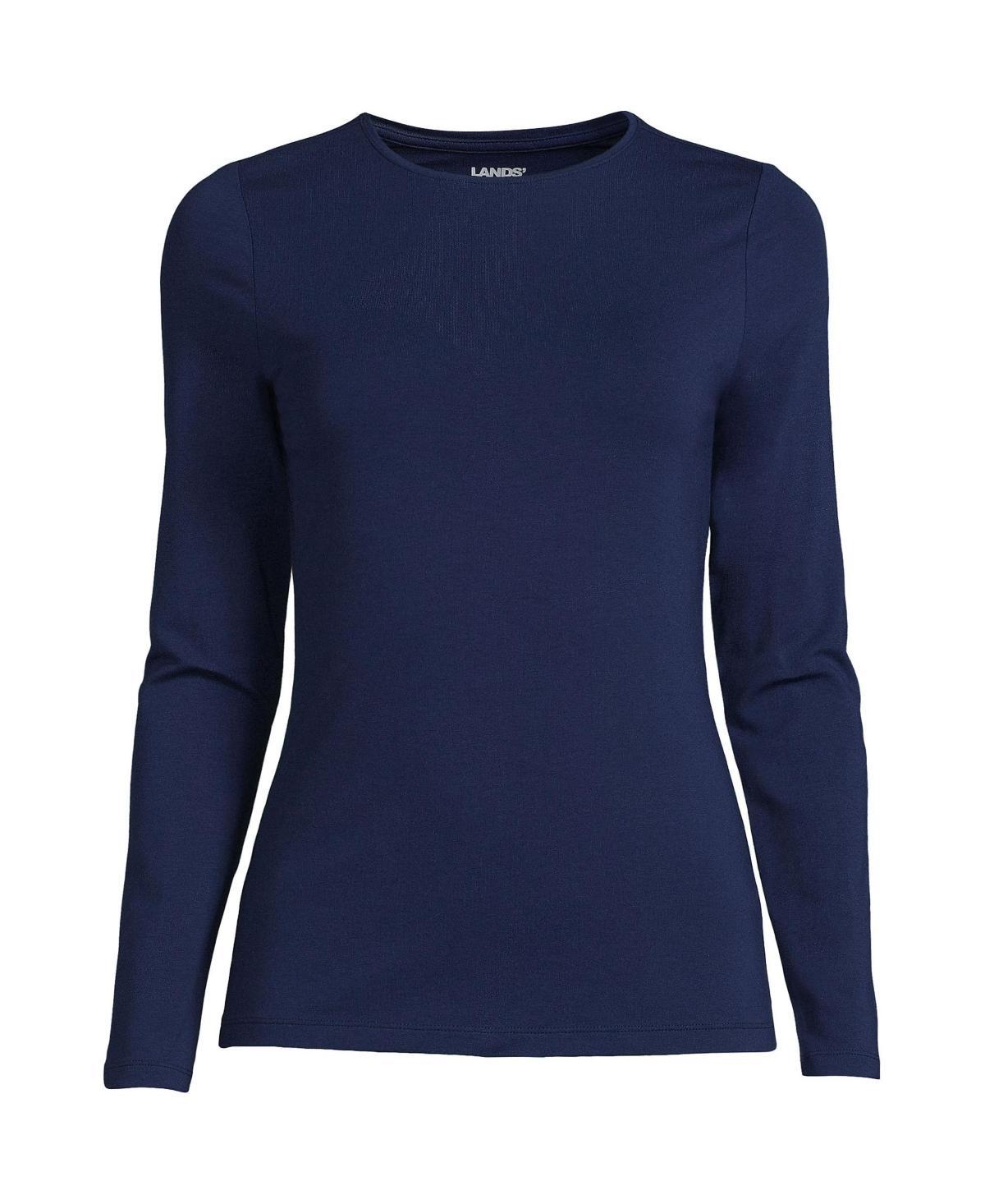 Lands End Plus Size Long Sleeve Lightweight Jersey Crew Neck Top Product Image