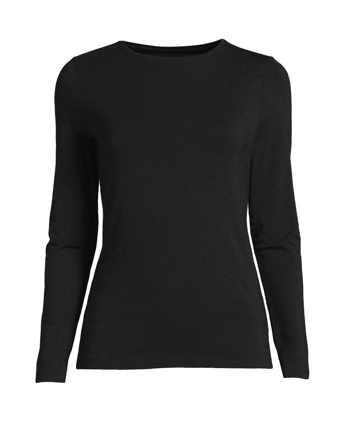 Lands End Womens Plus Size Long Sleeve Lightweight Jersey Crew Neck Top Product Image