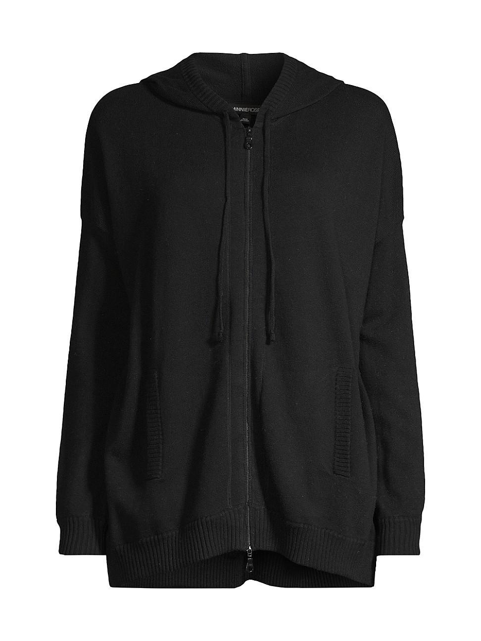 Womens Cotton-Cashmere Oversized Zip Hoodie Product Image