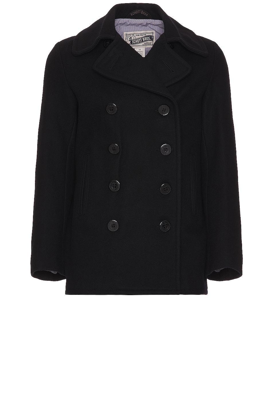 Schott NYC Slim Fit Wool Blend Peacoat Product Image