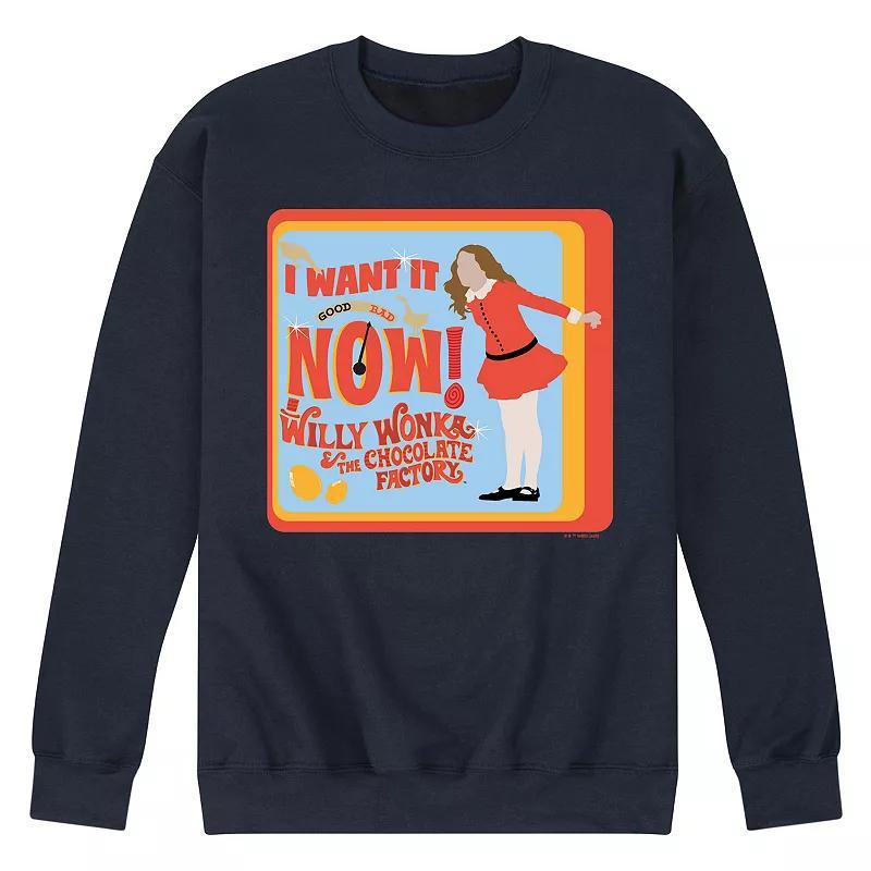 Mens Willy Wonka Veruca Salt Fleece Sweatshirt Grey Gray Product Image