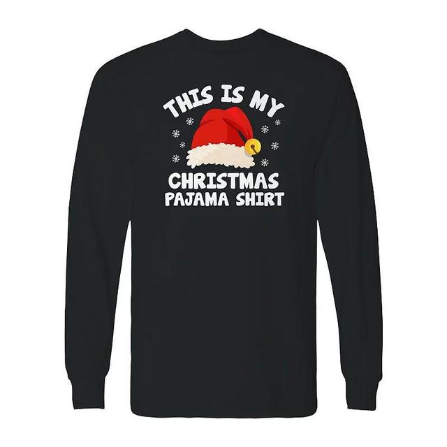 Mens Pajama Christmas Shirt Long Sleeve Graphic Tee Product Image