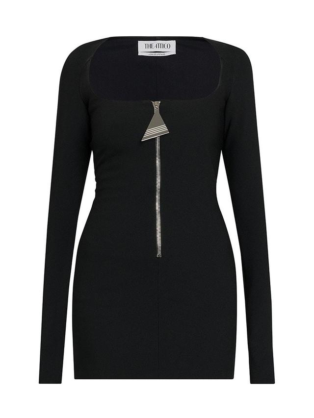 Womens Crepe Zip-Front Minidress Product Image