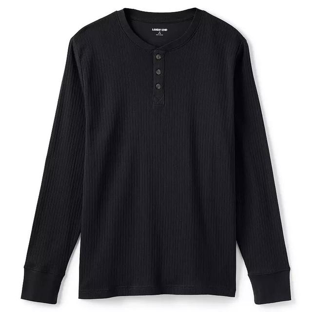 Mens Lands End Ribbed Pajama Sleep Henley Product Image