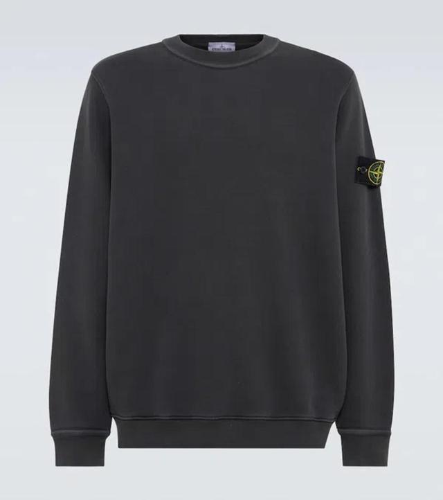 STONE ISLAND Cotton Sweater In Blue Product Image