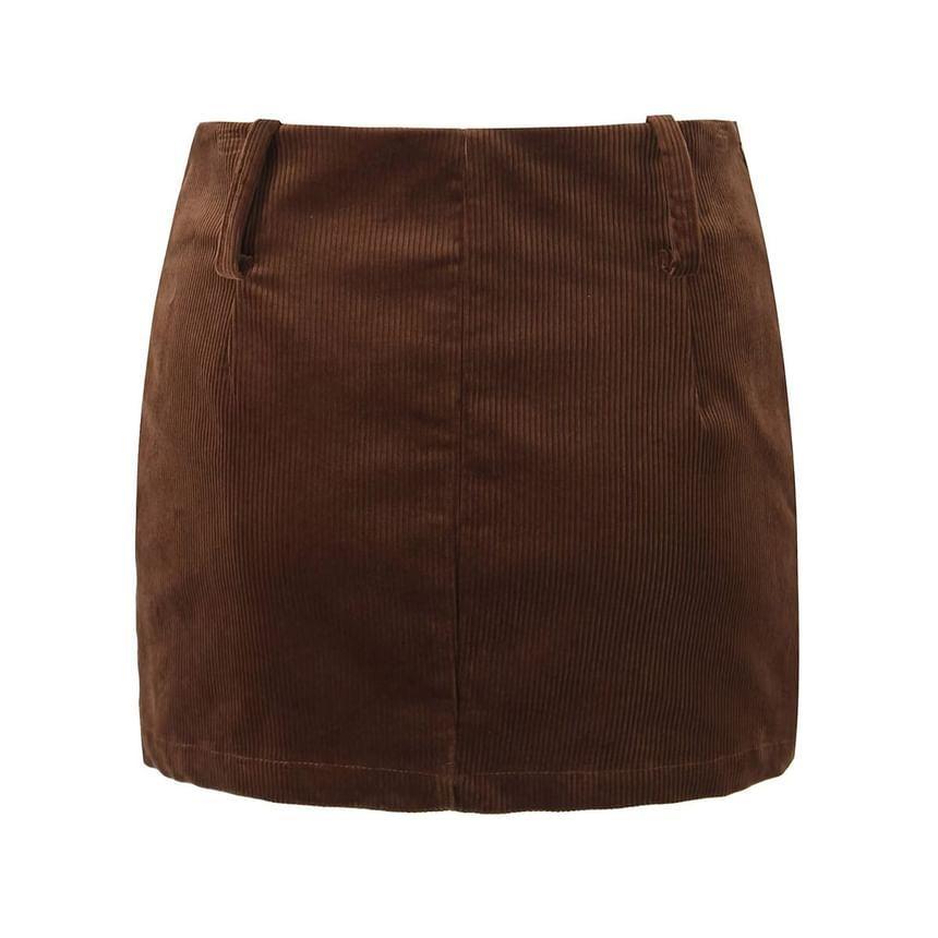 High Rise Corduroy Mini Pencil Skirt Product Image