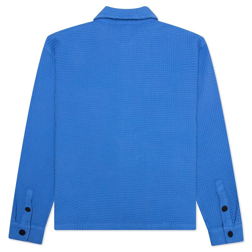 Waffle Snap Front Shirt - Blue Male Product Image