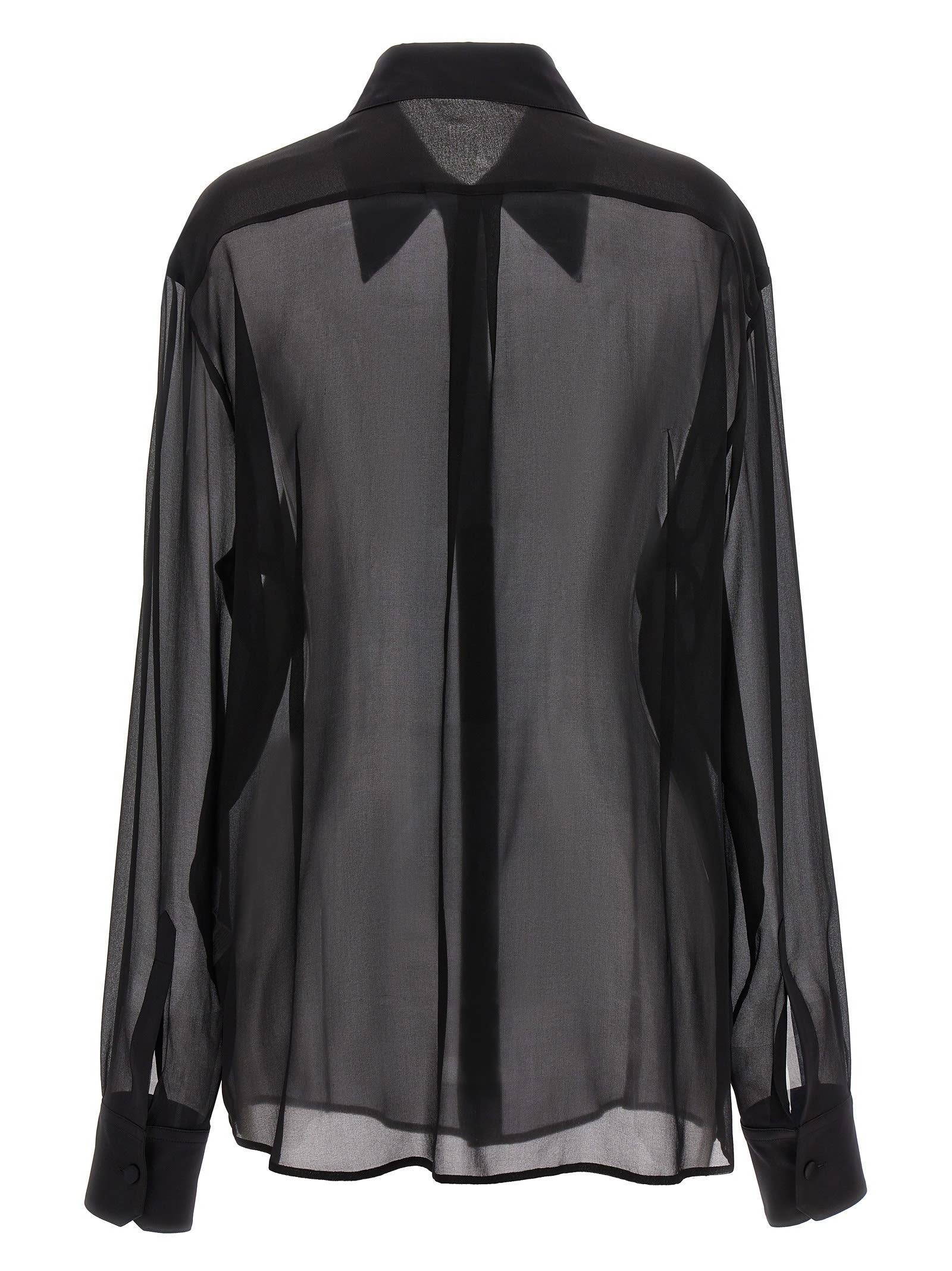 DOLCE & GABBANA Semi-sheer Mesh Shirt In Black Product Image