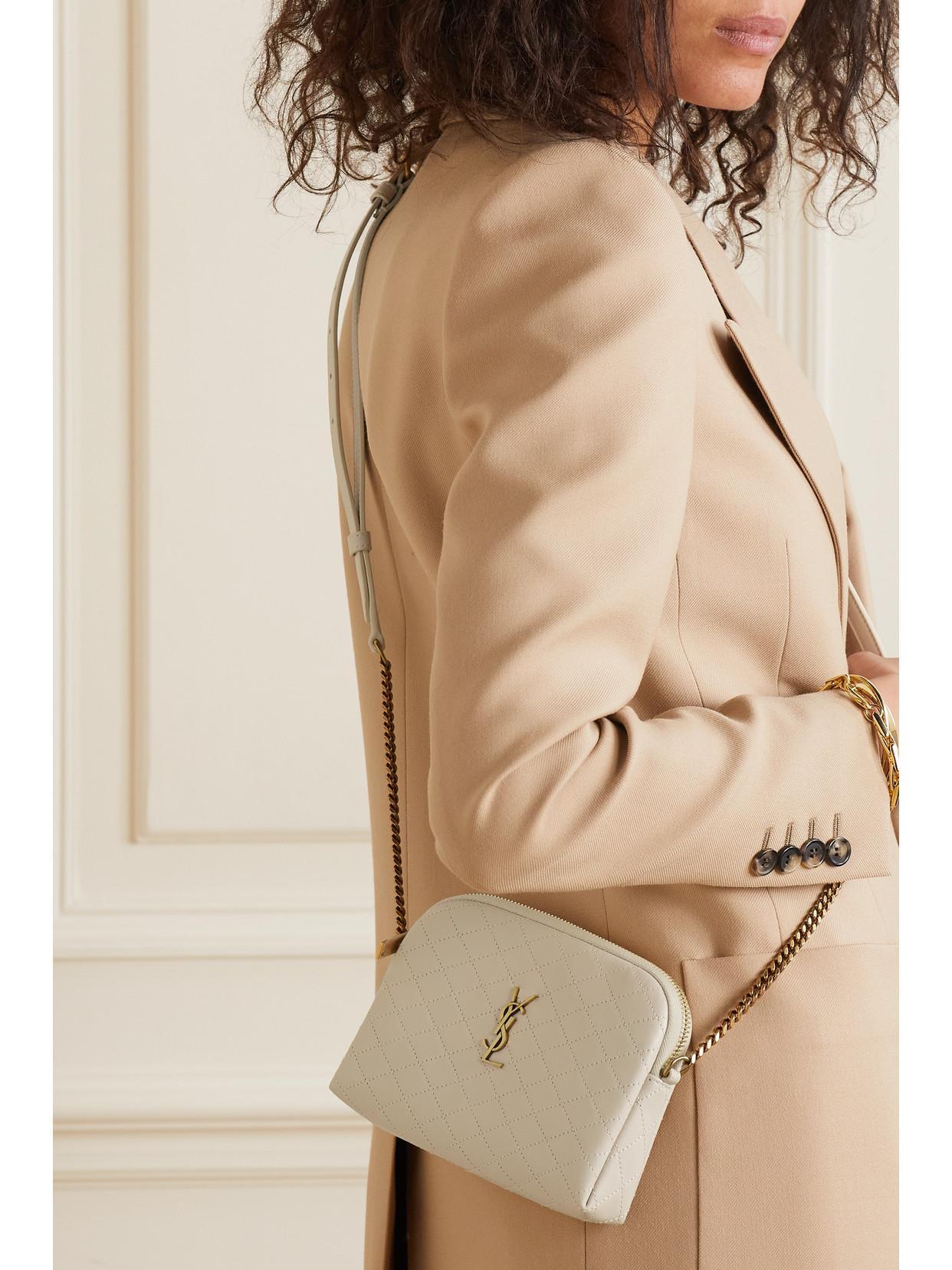 SAINT LAURENT Gaby Quilted Leather Shoulder Bag In White Product Image