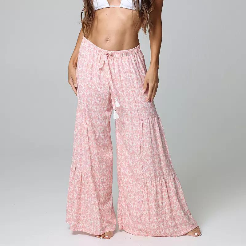 Womens J. Valdi Swim Cover-Up Tiered Pants Product Image