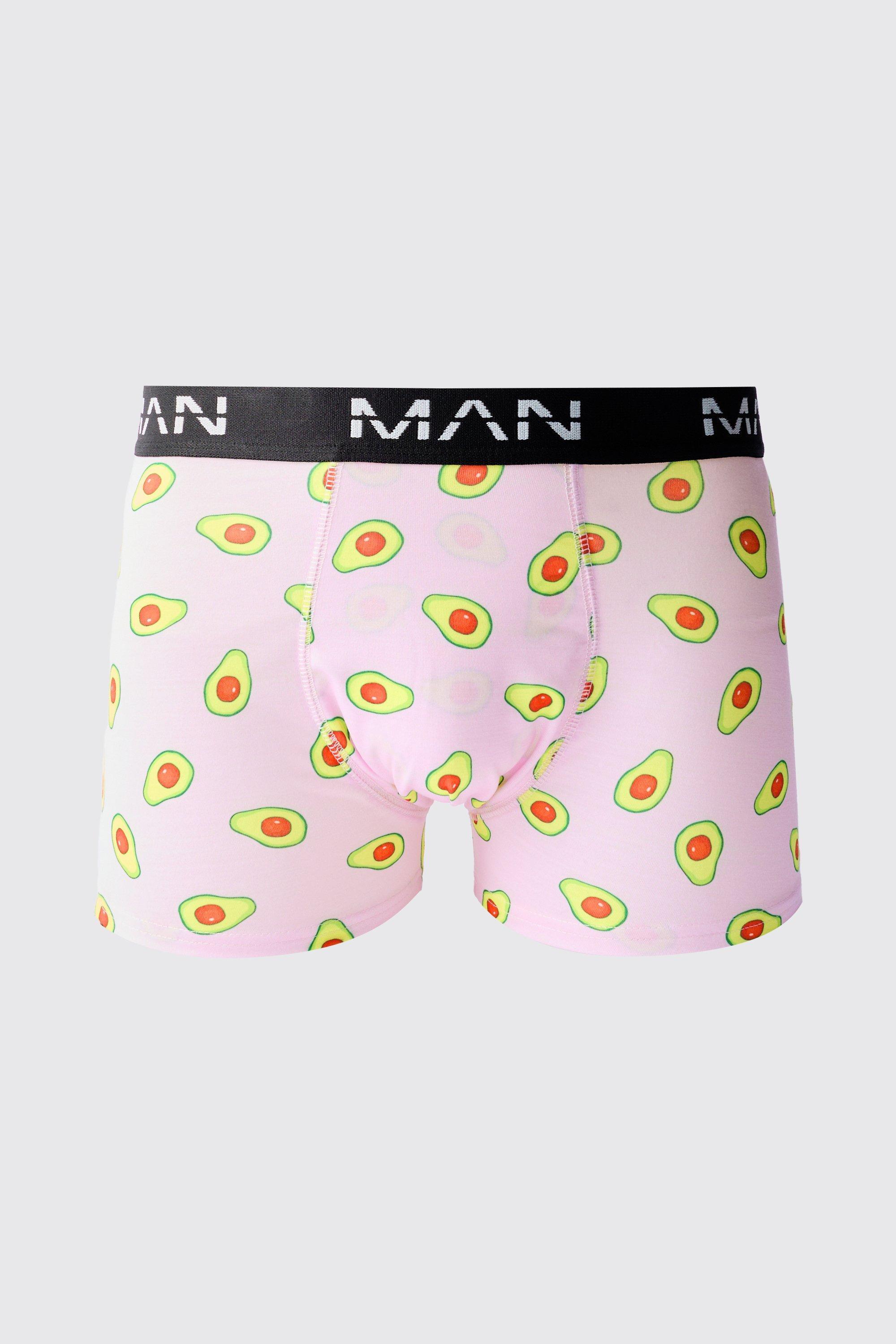 Mens Multi Man Avocado Printed Boxers, Multi Product Image