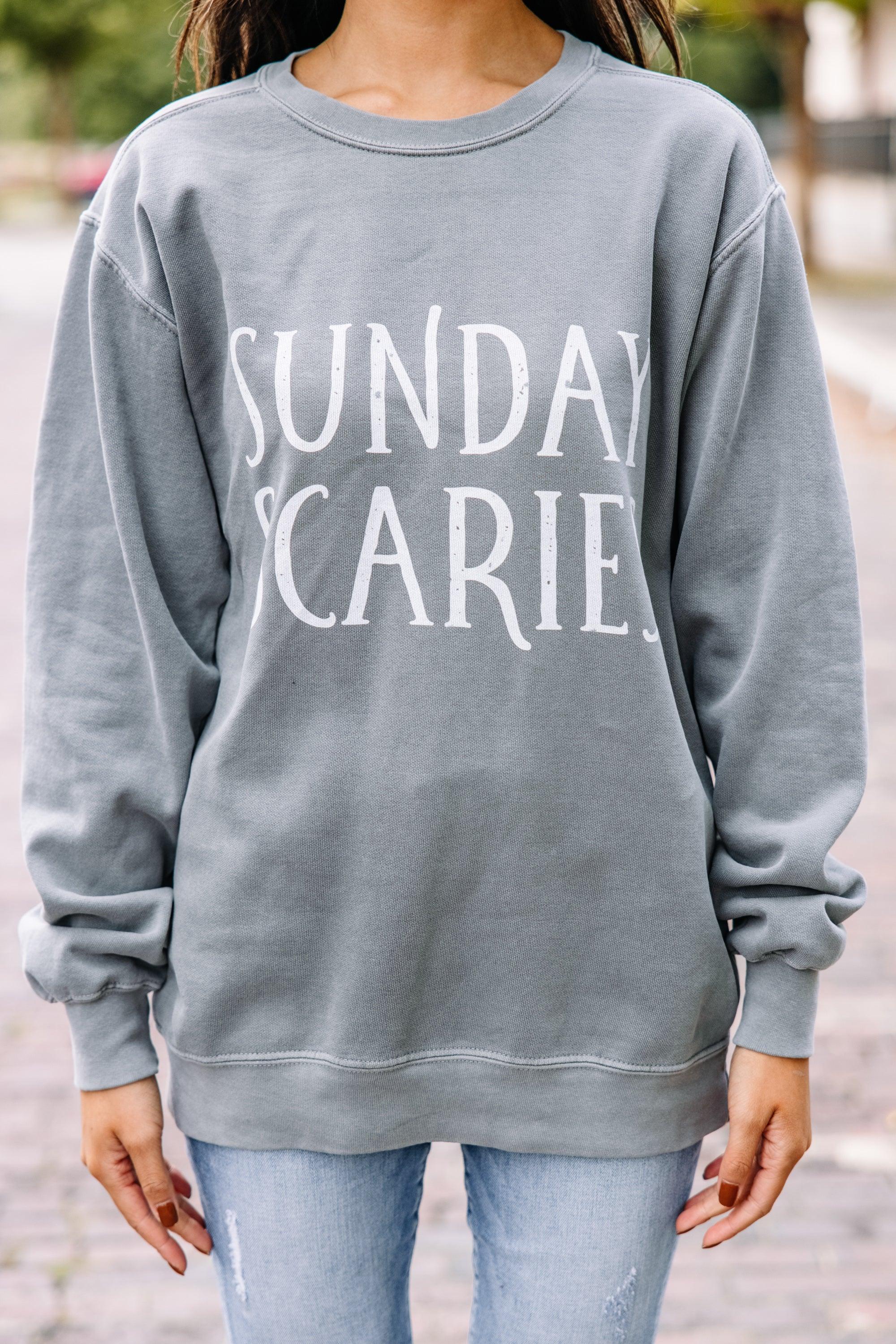 Comfort Colors: Sunday Scaries Gray Graphic Sweatshirt Female Product Image