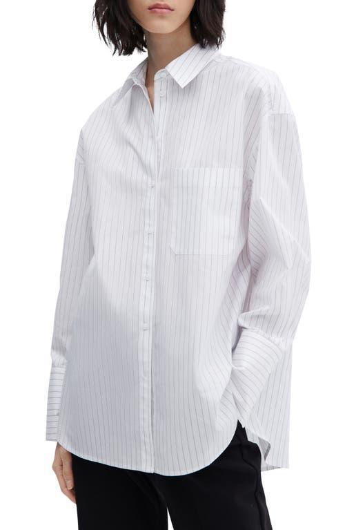 MANGO - 100% cotton striped shirt - 20 - Women Product Image