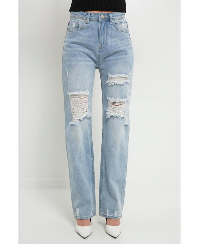 Grey Lab Womens Destroyed Jeans Product Image