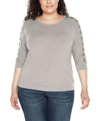 Plus Size Grommet Dolman Sleeve Top Product Image