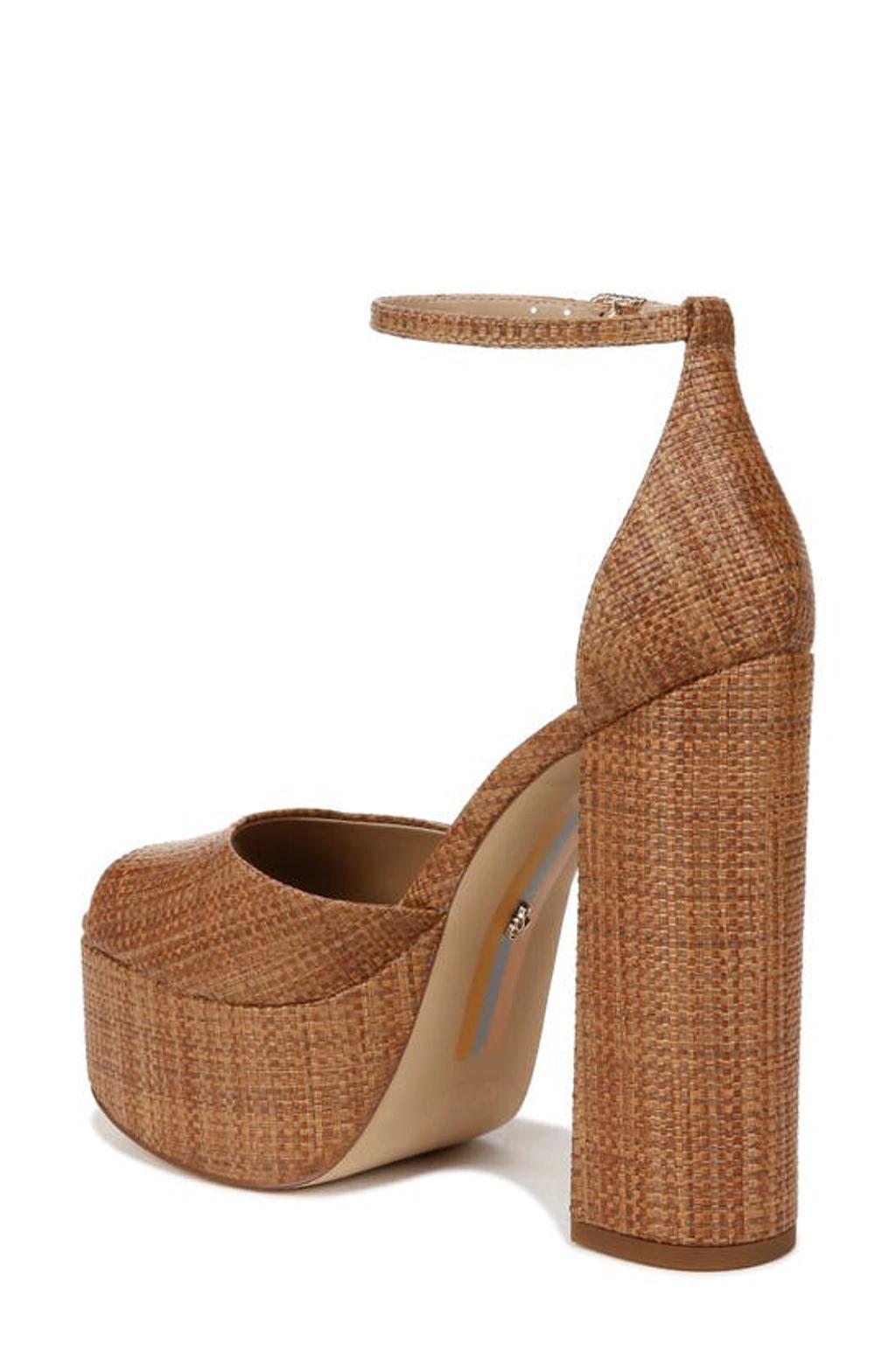 SAM EDELMAN Kori Platform Sandal In Cuoio Brown Raffia Product Image