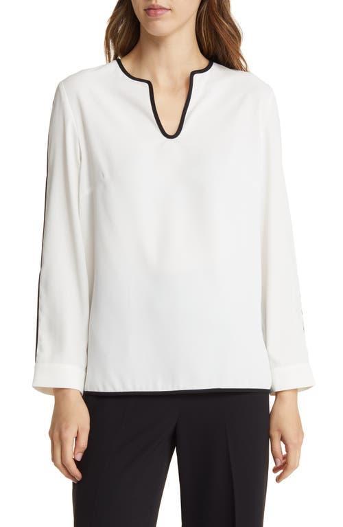 Ming Wang Split Sleeve Crpe de Chine Blouse Product Image