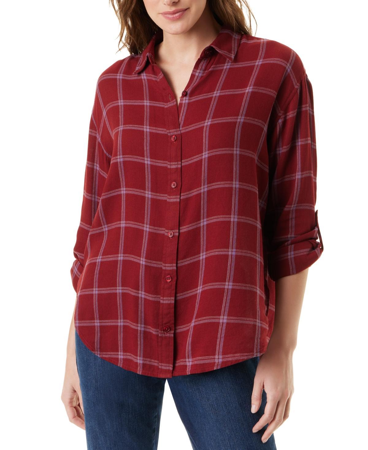 Gloria Vanderbilt Womens Amanda Roll-Tab-Sleeve Shirt Product Image