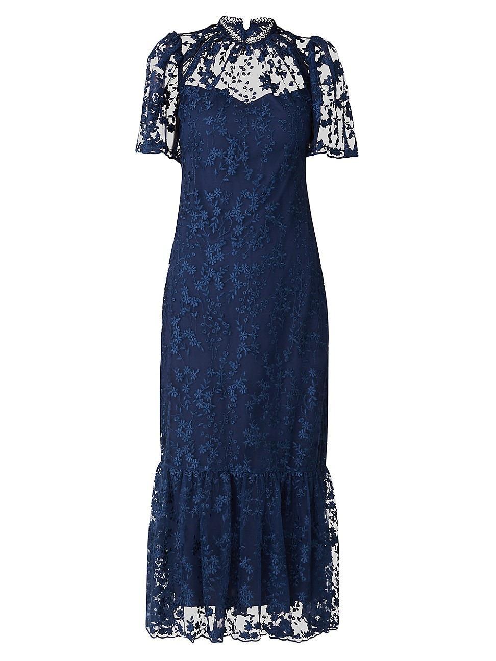 Womens Martine Floral Lace Midi-Dress Product Image