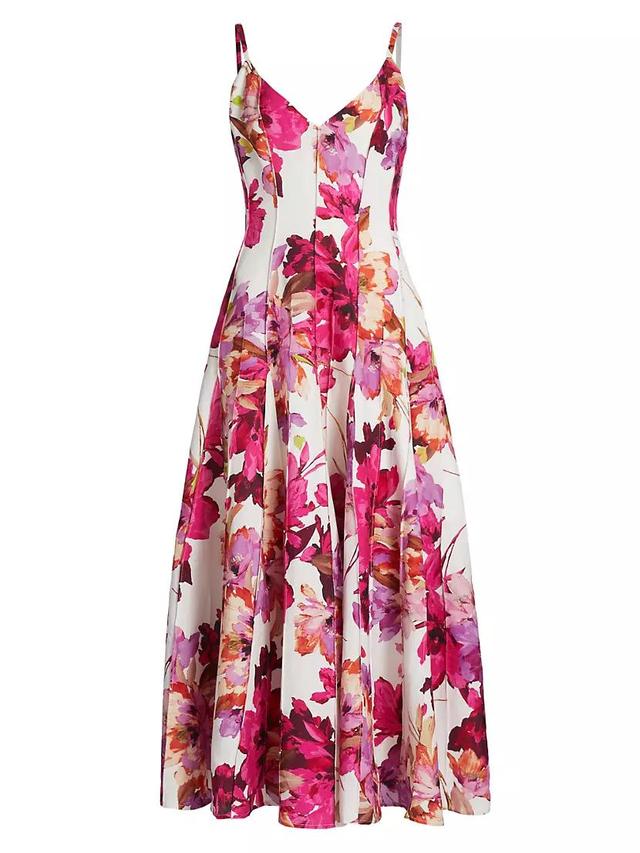 Michah Floral Panelled Midi-Dress Product Image