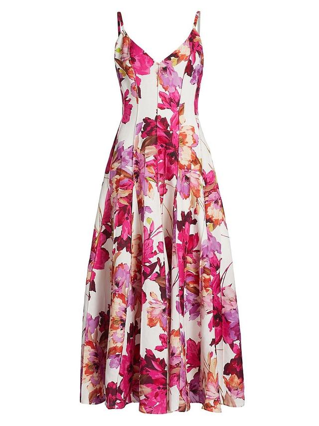 Womens Michah Floral Panelled Midi-Dress Product Image