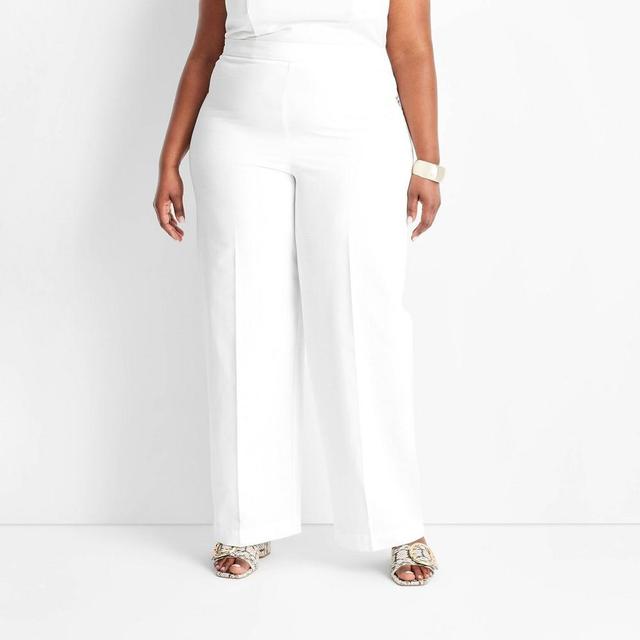 Womens High-Rise Straight Leg Pants - Future Collective with Jenee Naylor White 22 Product Image