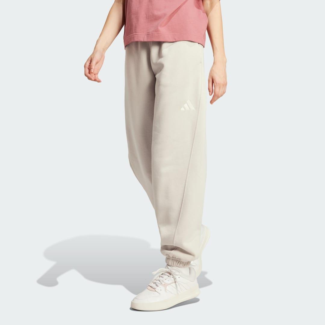 adidas ALL SZN Fleece Loose Pants Earth Strata L Womens Product Image