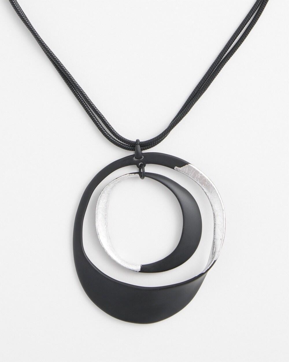 Silver-tone Circle Pendant Necklace Product Image