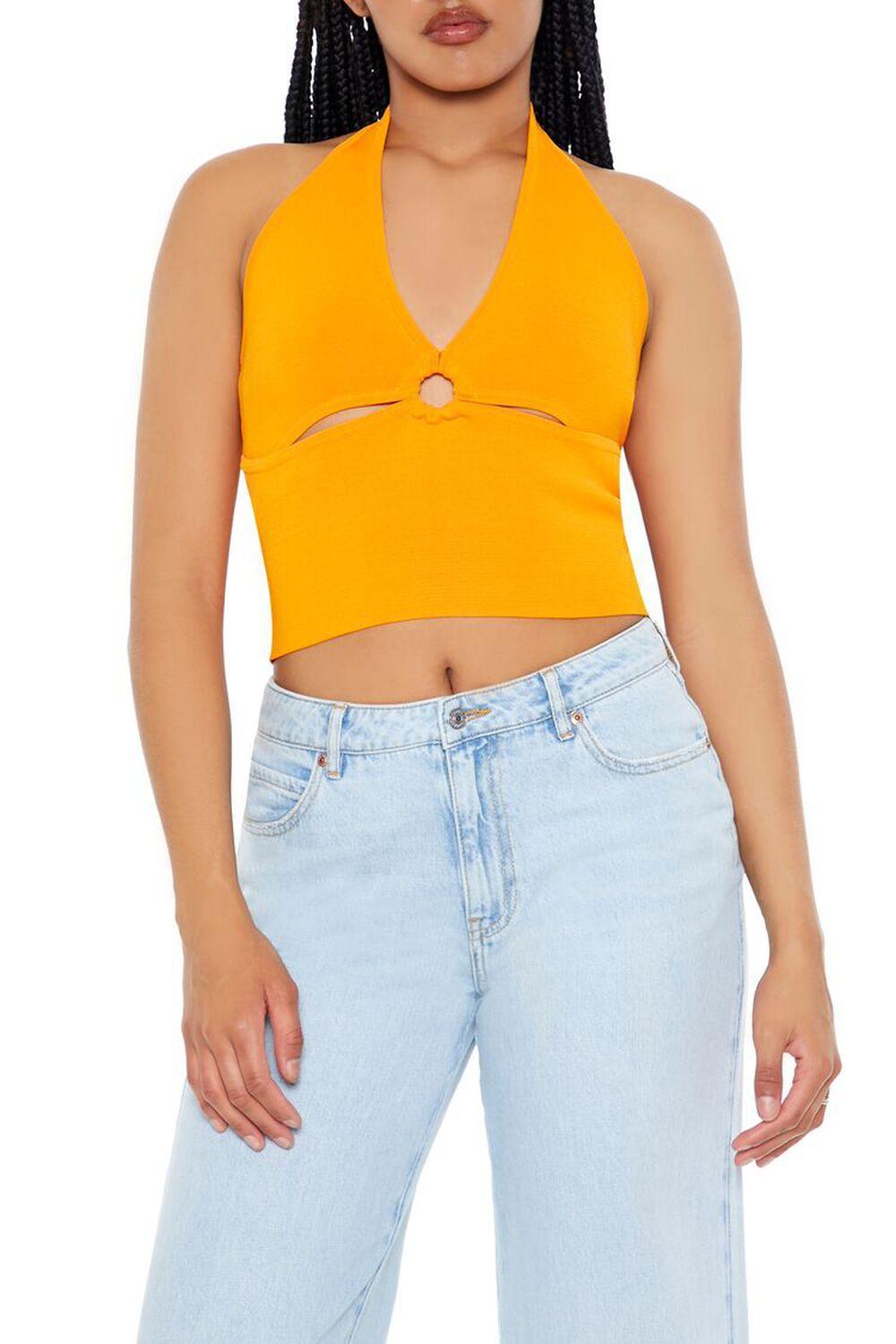 Sweater-Knit Halter Crop Top | Forever 21 Product Image