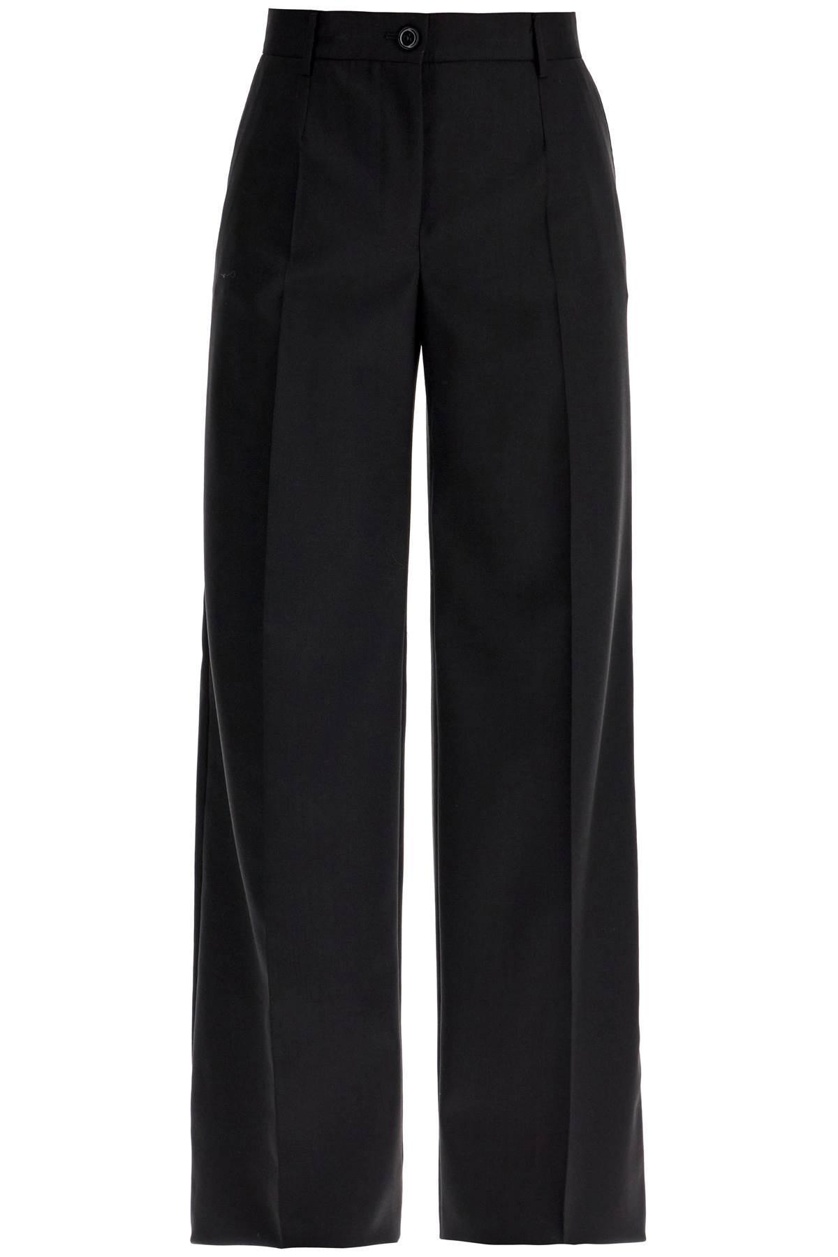 DOLCE & GABBANA Black Wool Flared Trousers Product Image