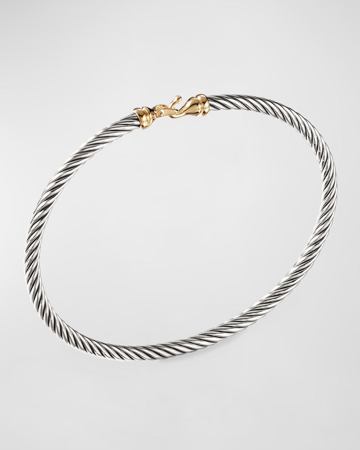 Cable Buckle Bracelet in Silver with 18K Gold, 3mm Product Image