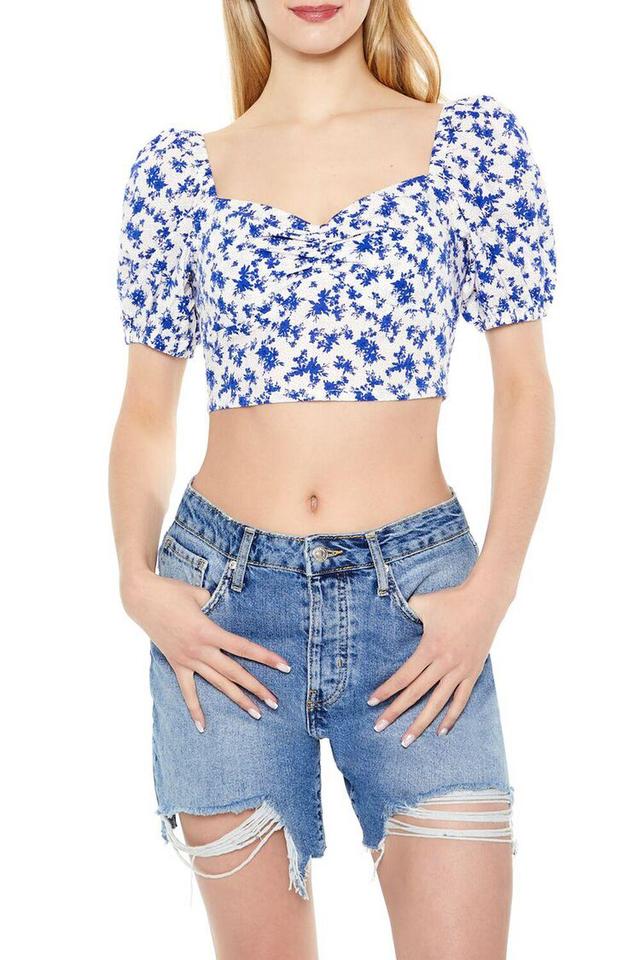 Floral Print Sweetheart Crop Top | Forever 21 Product Image