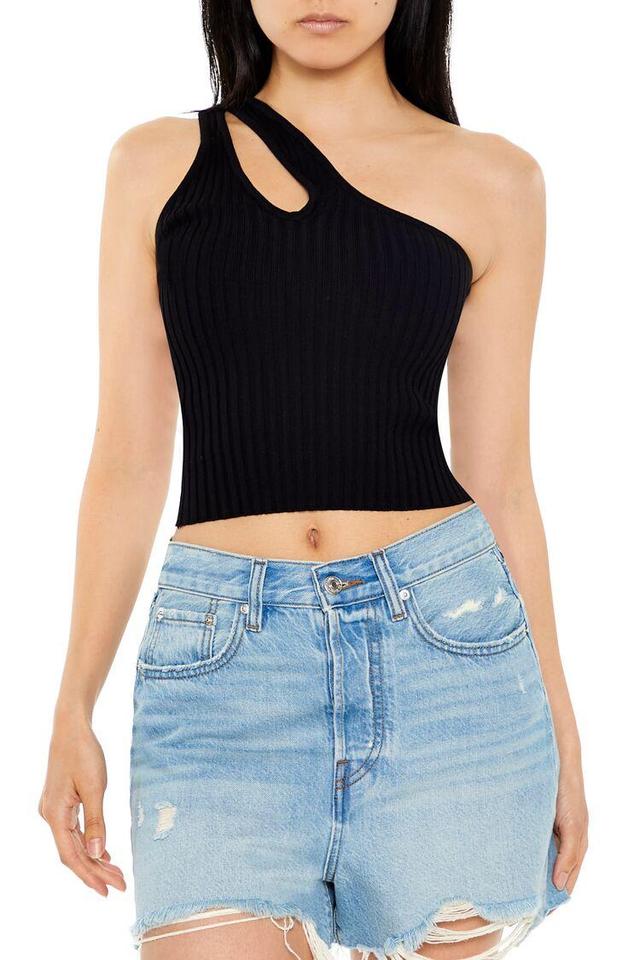 Sweater-Knit One-Shoulder Crop Top | Forever 21 Product Image