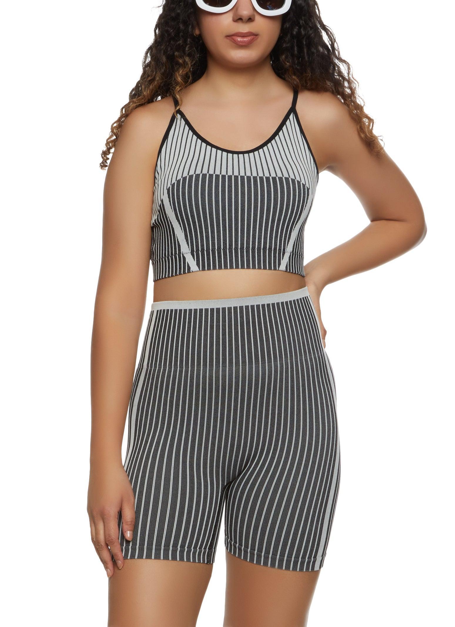 Womens Stripe Seamless Cropped Cami Product Image