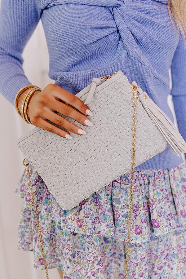 New Attention Woven Clutch In Grey Product Image